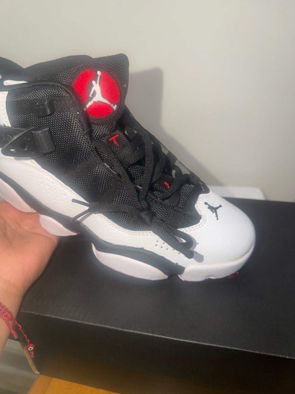 Nike Black/White/Red Retro High-Top Basketball Sneakers